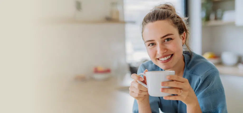 Woman drinking coffee