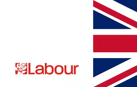 An image of the Labour logo with a union jack on the right hand side