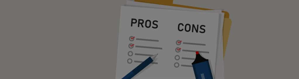 Illustration of a pros and cons list 