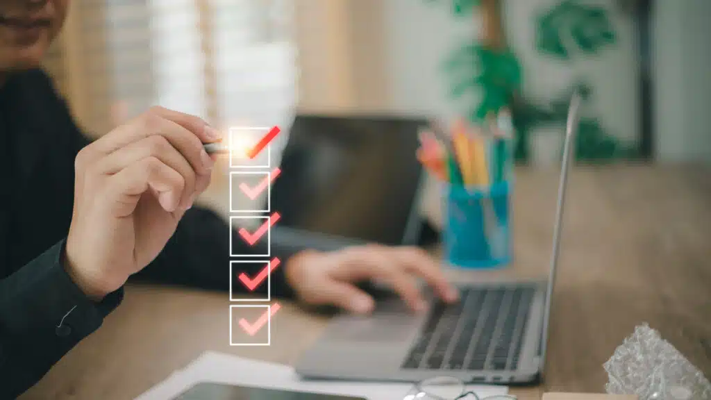 Checklist box with red checkmark